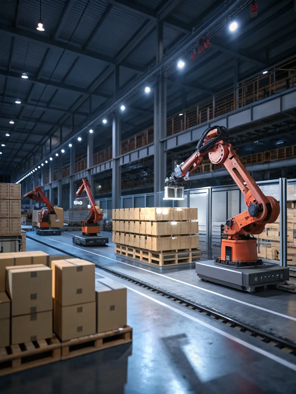 A computer vision system detecting objects in a warehouse, showcasing AI-driven automation.