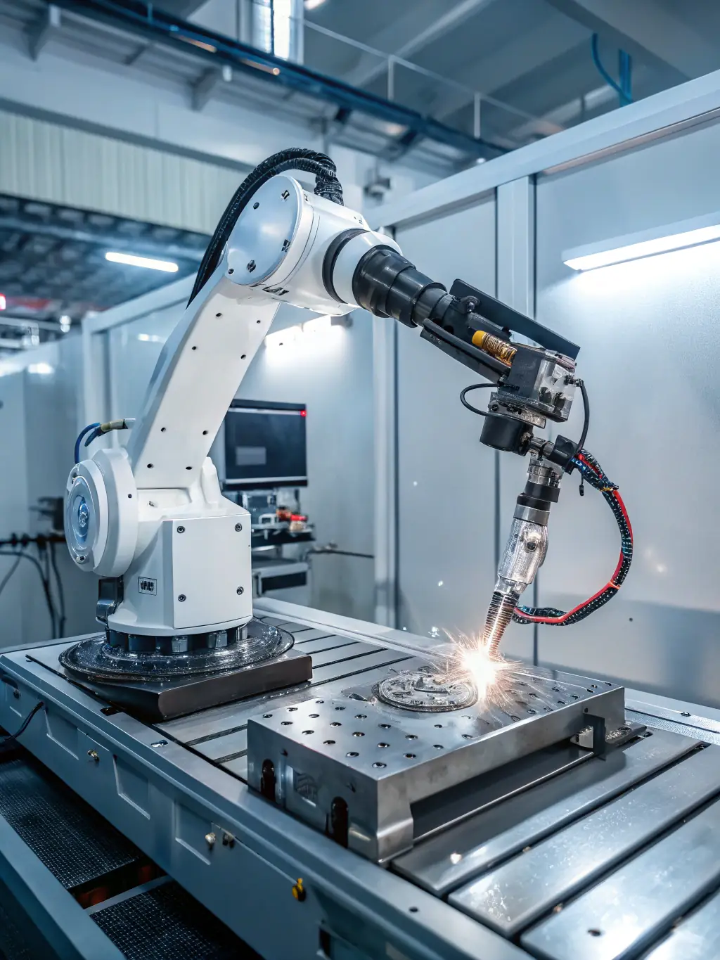 An image of a neural network or a robot arm, symbolizing AI and ML capabilities offered by Aegis IT Advisors.